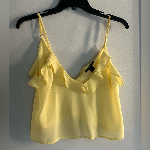 Pale Yellow Sheer Crop Top - Picture 1 of 1